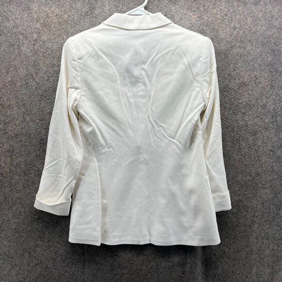 Theory Blazer Women 0 White Silk Blend Single Button Lightweight Sport Coat - Picture 2 of 11
